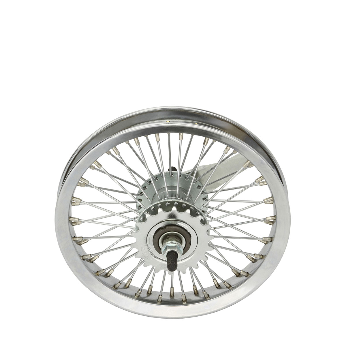 12 Inch x 32mm Steel Coaster Wheel 52 Spoke 14G Chrome...